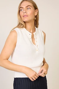 Hadley Detachable Collar Henley Tank