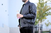 Sophisticated Bomber - Mens Black Jacket
