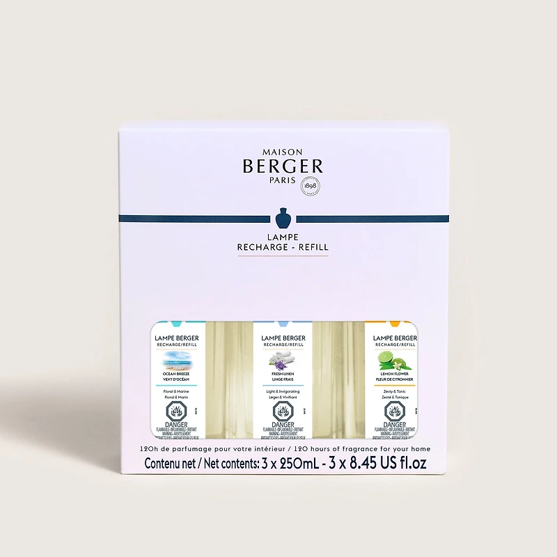 Trio 250 ml - Fresh linen, ocean breeze & lemon
