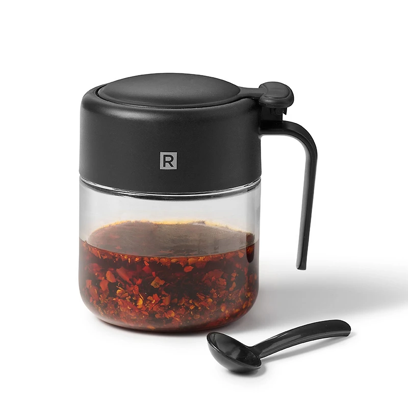 Condiment jar with spoon