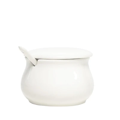Small sugar bowl with spoon