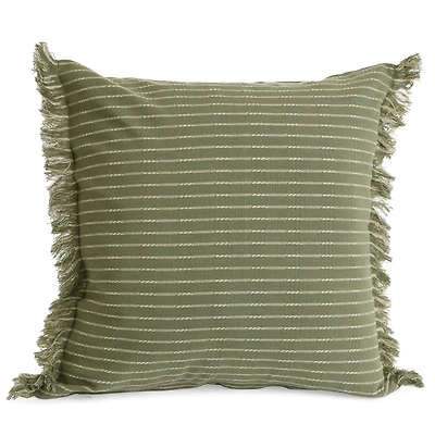 Woven cushion - Striped green