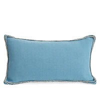 Rectangle cushion with braided border - Blue