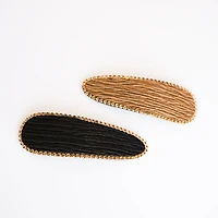 2 barrettes à cheveux - Brun & diamants