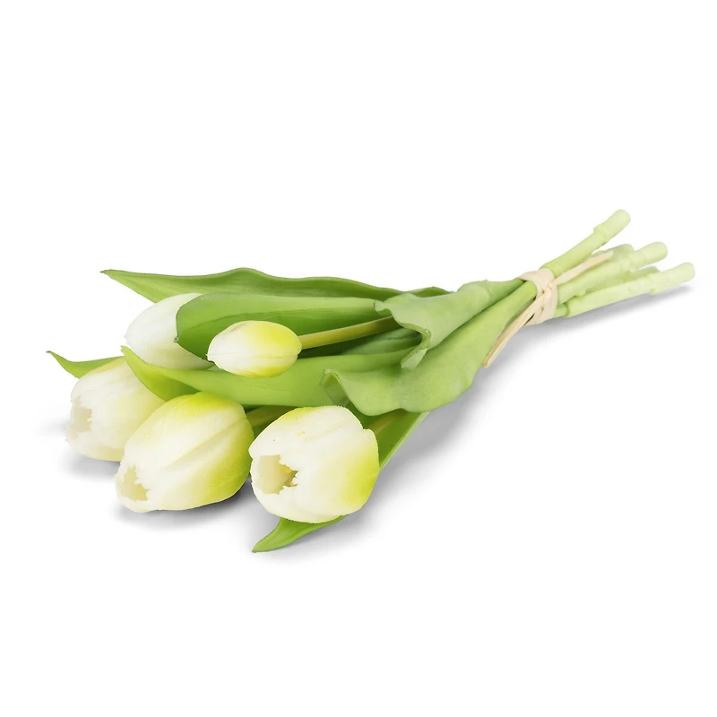 Realistic tulips - White