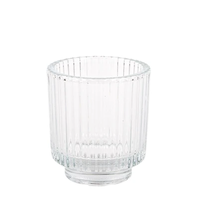Porte-lampion en verre - Strié