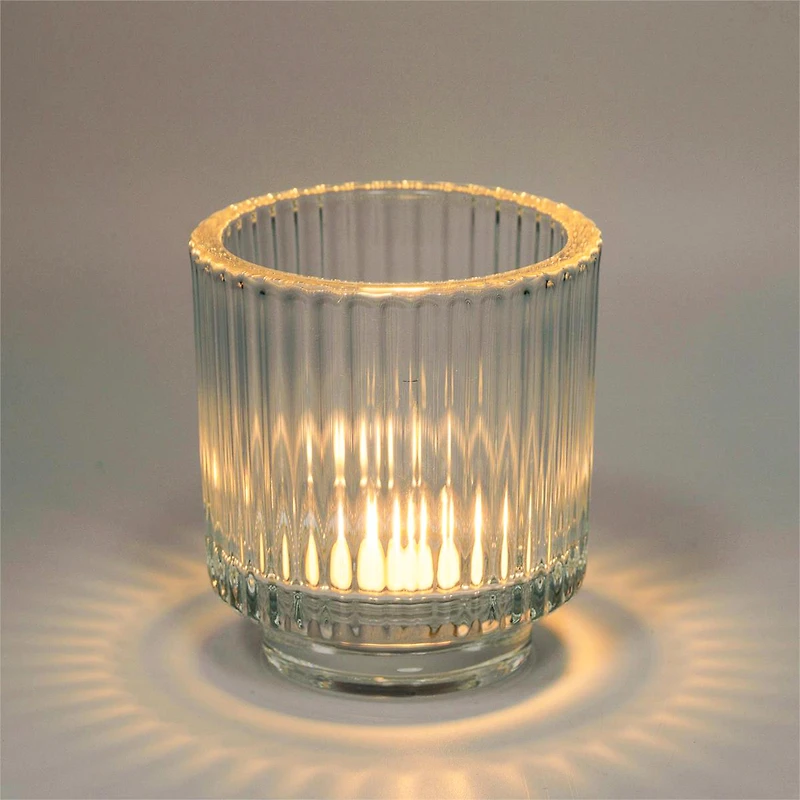 Porte-lampion en verre - Strié