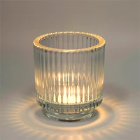 Porte-lampion en verre - Strié
