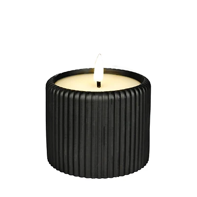 Chandelle en ciment noire - Flamme LED