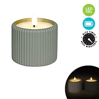 Grey Cement Candle – LED Flame