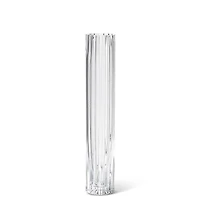 Ridged glass vase - 12"