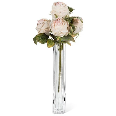 Ridged glass vase - 12"