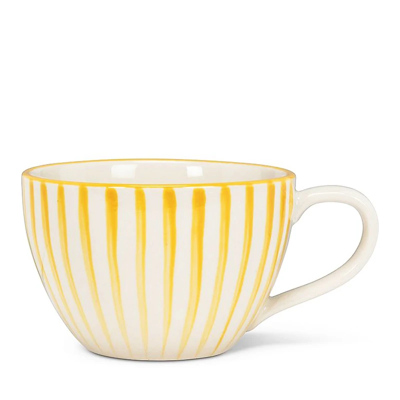 Tasse café au lait - Lignes jaunes