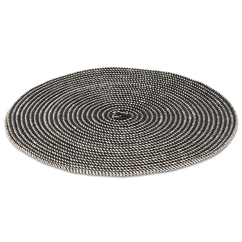 Textured round placemat - Black