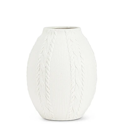 Vase boule à motif de tricot