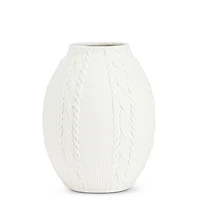 Vase boule à motif de tricot
