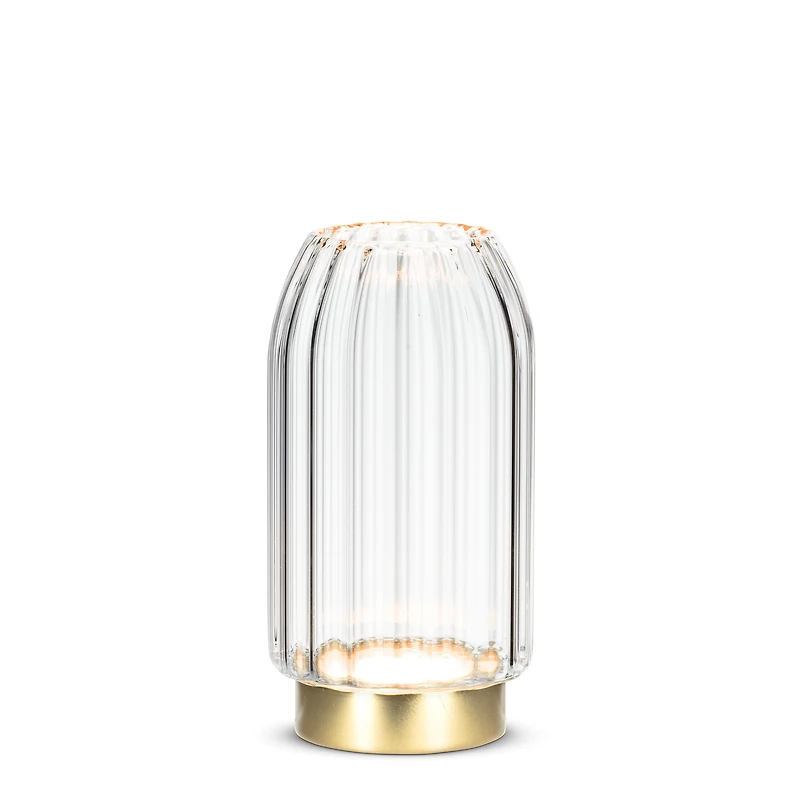 LED glass vase - Golden base