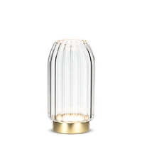 LED glass vase - Golden base