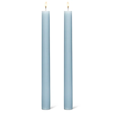 Ensemble de 2 bougies bleues - Strié