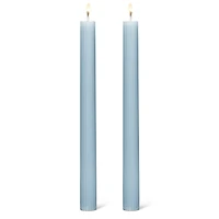 Ensemble de 2 bougies bleues - Strié