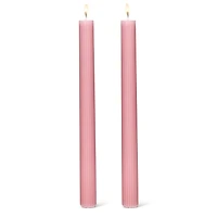 Ensemble de 2 bougies roses - Strié