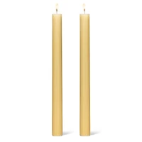 Ensemble de 2 bougies jaunes - Strié