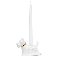 Porte-bougie - Chien blanc