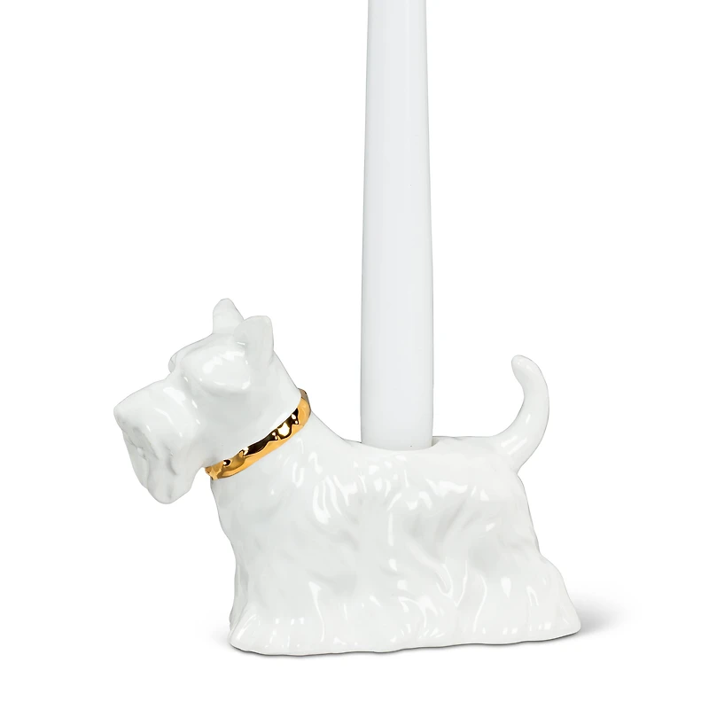 Candle holder - White dog