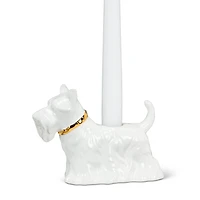 Candle holder - White dog