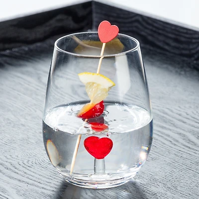 Stemless glass - 3D red heart