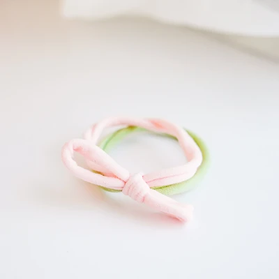 Élastiques à cheveux - Pastel rose & vert