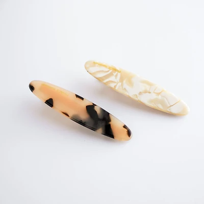 2 barrettes à cheveux - Marbrées