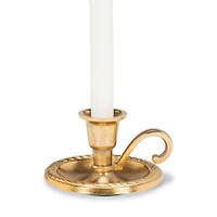 Golden candle holder with handle