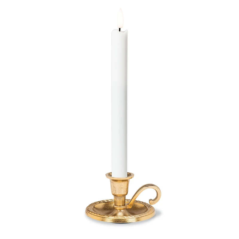 Golden candle holder with handle