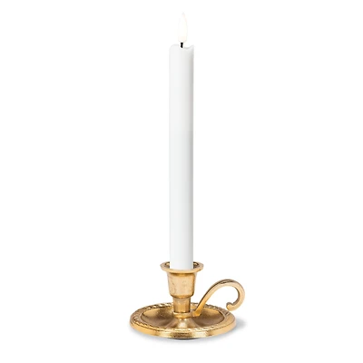 Golden candle holder with handle