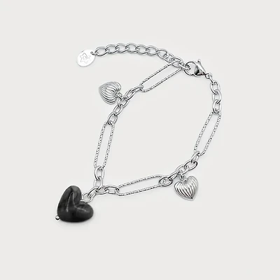 Bracelet argent - Cœurs