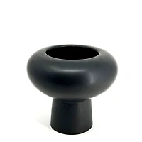 Vase moderne champignon - Noir mat