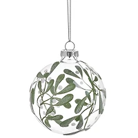 Glass Christmas ball - Green foliage