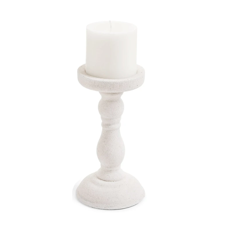 Rustic chic pillar holder - White