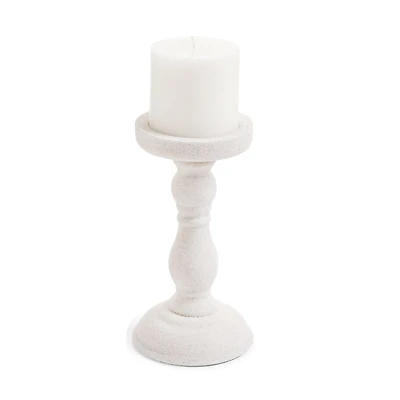 Rustic chic pillar holder - White