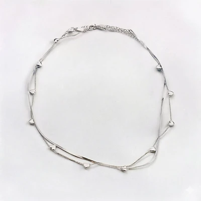 Collier pendentif - Coeur étagé argent