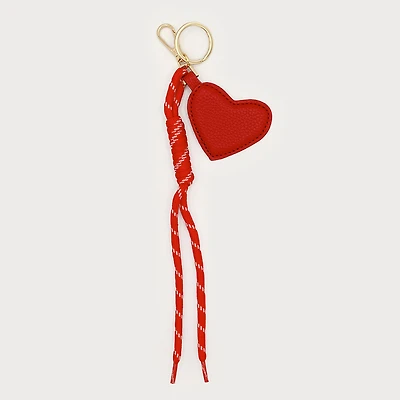 Gold keychain - Red cord & heart