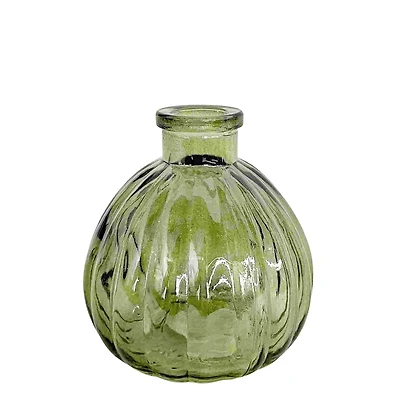 Round glass vase - Green
