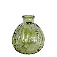Round glass vase - Green