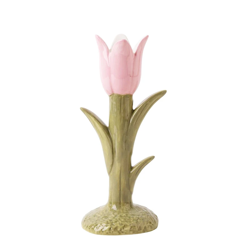 Candle holder - Pink tulips