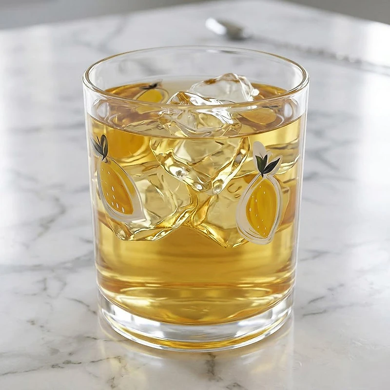 Glass with patterns - Lemons