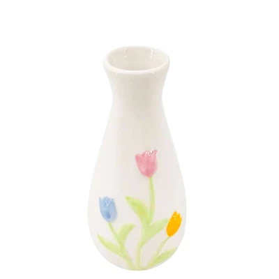 Vase with colorful flowers