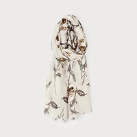 Ivory scarf - Flowers & Lurex