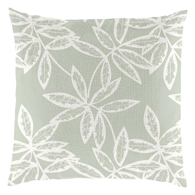 Coussin d'extérieur réversible - Feuillage & rayures