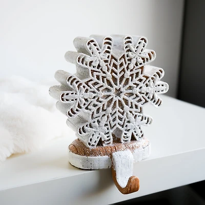 Support à bas de Noël - Motif pain d'épice flocon